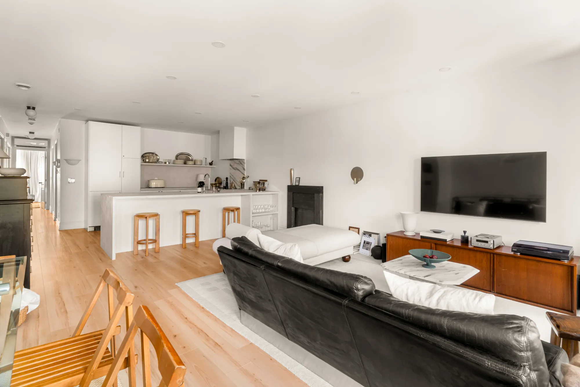 Open living area toward the kitchen